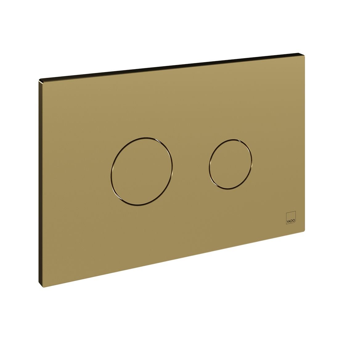 Vado Round Button Dual Flush Plate - Satin Brass
