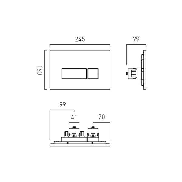 Vado Square Button Dual Flush Plate - Image 5