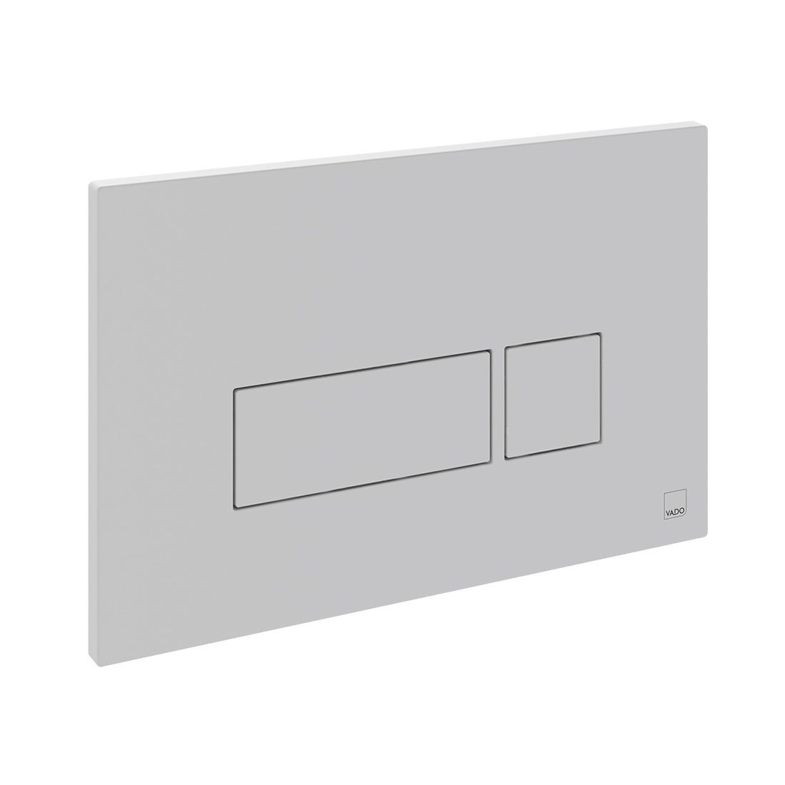Vado Square Button Dual Flush Plate - Matt White