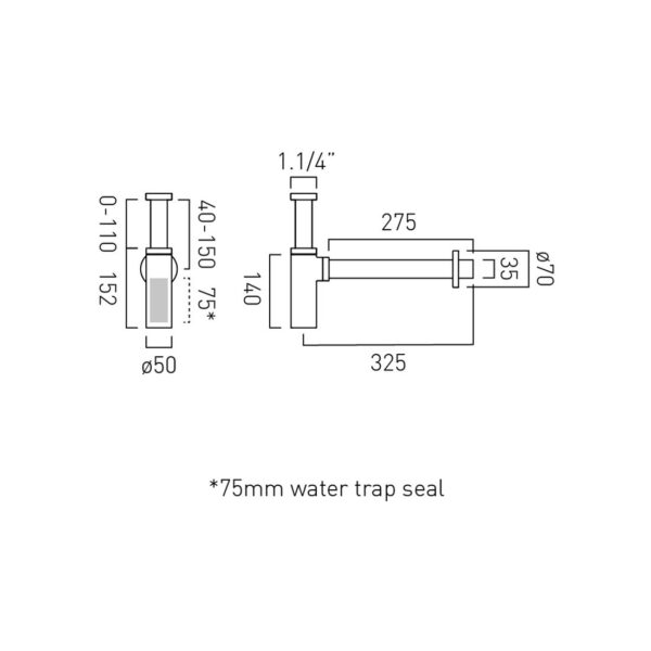 Vado Cameo Round Bottle Trap - Image 2