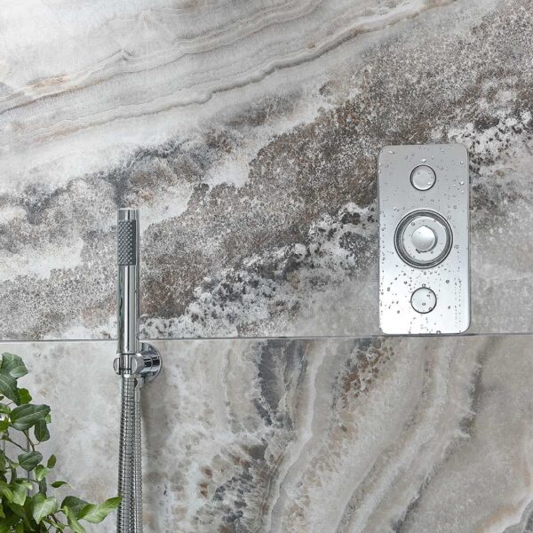 Vado Zone 2 Outlet Vertical Concealed Thermostatic Push Button Shower Valve - Chrome - Image 2