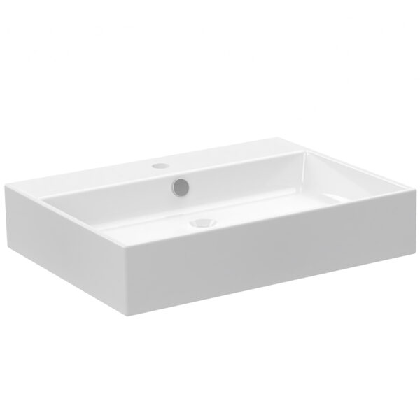 Calypso Chiltern 2 Drawer Wall Hung Slim Vanity Unit With Memphis Ceramic White Basin - 600mm Wide - 1 TH - Image 2