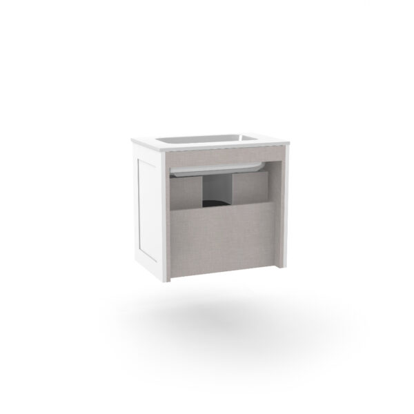 Calypso Chiltern 2 Drawer Wall Hung Slim Vanity Unit With Memphis Ceramic White Basin - 600mm Wide - 1 TH - Image 3