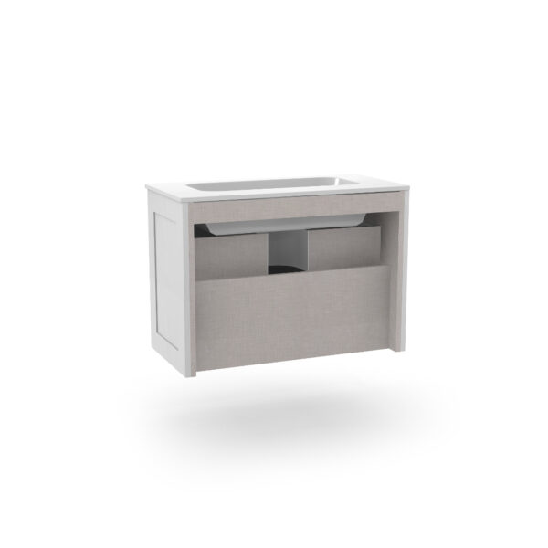 Calypso Chiltern 2 Drawer Wall Hung Slim Vanity Unit With Memphis Ceramic White Basin - 800mm Wide - 1 TH - Image 3