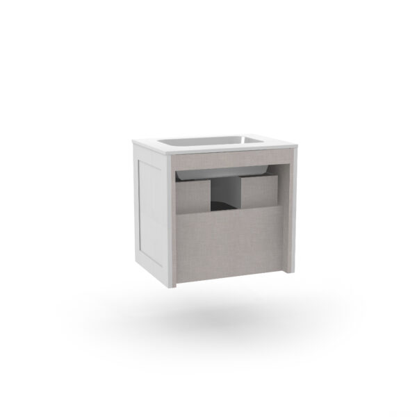 Calypso Chiltern 2 Drawer Wall Hung Vanity Unit With Memphis Ceramic White Basin - 600mm Wide - 1 TH - Image 3