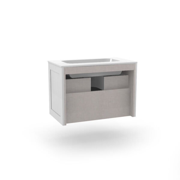 Calypso Chiltern 2 Drawer Wall Hung Vanity Unit With Memphis Ceramic White Basin - 800mm Wide - 1 TH - Image 3