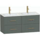 Calypso Chiltern 4 Drawer Wall Hung Vanity Unit With Idro Cast Marble Matt White Double Basin - 1200mm Wide