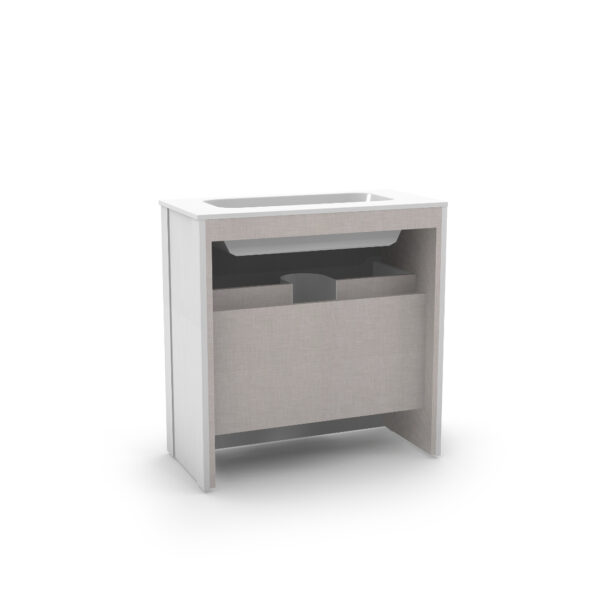 Calypso Chiltern 2 Drawer Floor Standing Slim Vanity Unit With Memphis Ceramic White Basin - 800mm Wide - 1 TH - Image 3