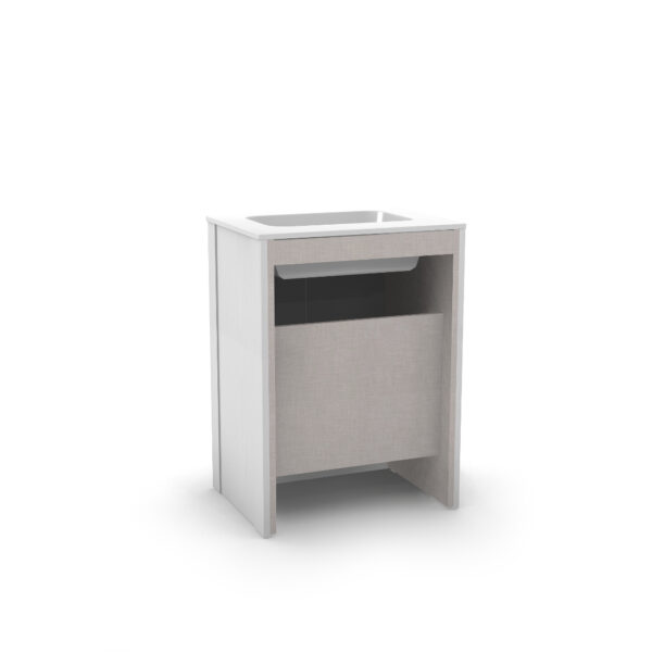 Calypso Chiltern 2 Door Floor Standing Vanity Unit With Calypstone Aura Storm Grey Basin - 600mm Wide - No TH - Image 4