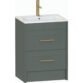 Calypso Chiltern 2 Drawer Floor Standing Vanity Unit With Orani Cast Marble Gloss White Basin - 600mm Wide