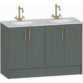 Calypso Chiltern 4 Door Floor Standing Vanity Unit With Calypstone Aura Cirrus White Double Basin - 1200mm Wide - No TH