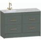 Calypso Chiltern 4 Drawer Floor Standing Vanity Unit With Calypstone Aura Storm Grey Basin - 1200mm Wide - No TH - LH