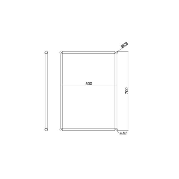 Burlington Rectangular Non Illuminated Mirror - 700mm x 500mm - Chrome - Image 2