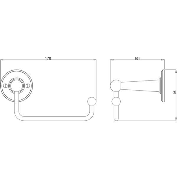 Burlington Tissue Toilet Roll Holder Without Cover - Chrome - Image 2