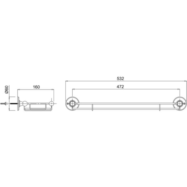 Burlington Glass Shelf With Railing - Chrome - Image 2