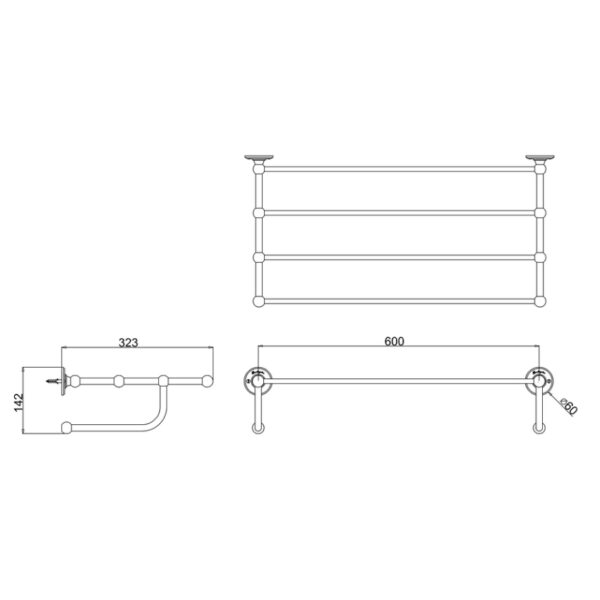Burlington Towel Rack - Chrome - Image 2
