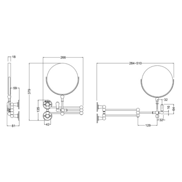 Burlington Cosmetic Magnifying Mirror - Chrome - Image 2