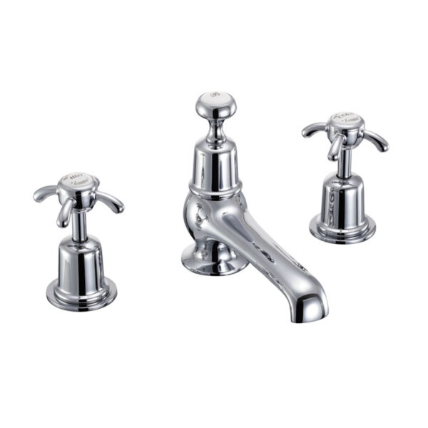 Burlington Anglesey 3 TH Basin Mixer Tap With Pop Up Waste