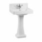 Burlington Contemporary Basin With Full Pedestal - 610mm Wide - White