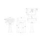 Burlington Contemporary Basin With Full Pedestal - 610mm Wide - White - Image 2
