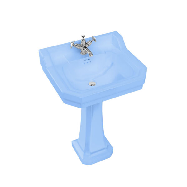 Burlington Bespoke Edwardian Basin With Full Pedestal - 560mm Wide - Enchanted Blue