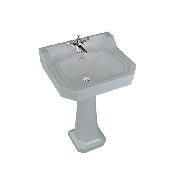 Burlington Bespoke Edwardian Basin With Full Pedestal - 560mm Wide - Moon Grey