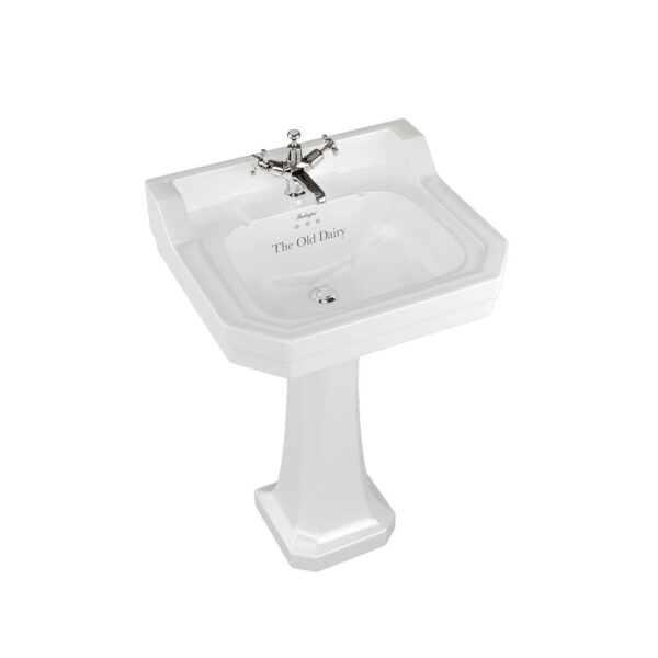 Burlington Bespoke Edwardian Traditional Basin With Full Pedestal - 560mm Wide - White