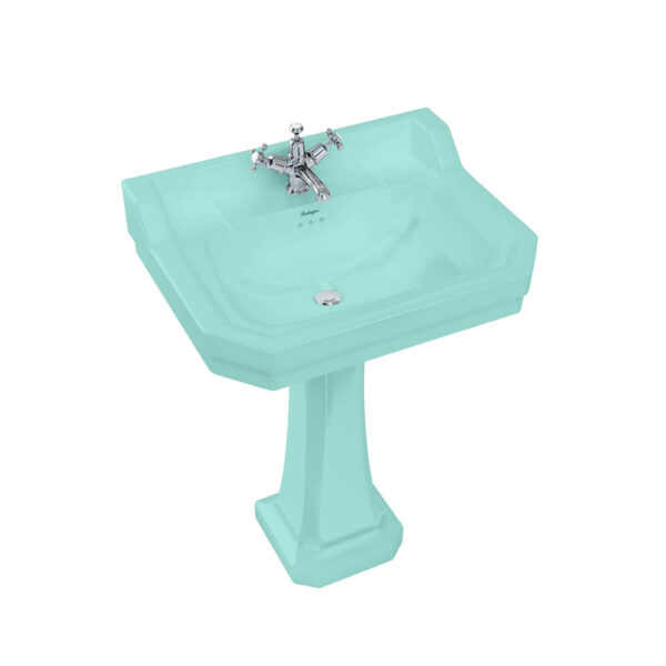 Burlington Bespoke Edwardian Basin With Full Pedestal - 620mm Wide - Cosmic green