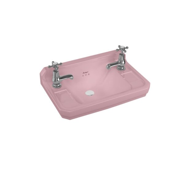 Burlington Bespoke Edwardian Wall Hung Basin - 510mm Wide - 2 TH - Confetti Pink