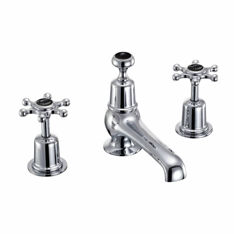 Burlington Anglesey 3 TH Basin Mixer Tap With Pop Up Waste
