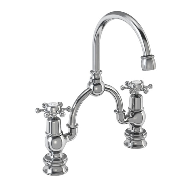 Burlington Birkenhead Bridge Regent Arch Basin Mixer Tap With Curved Spout