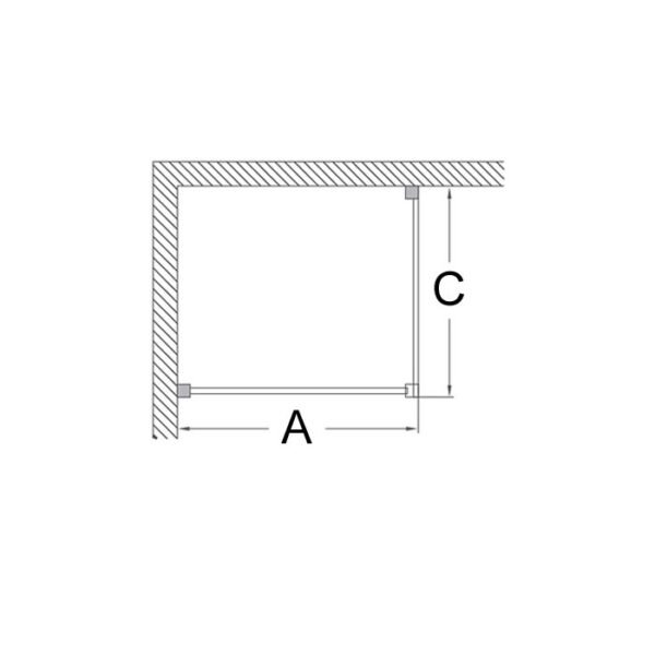 Burlington Hinged Shower Door With Side Panel - Chrome - Image 2