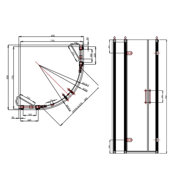 Burlington Traditional Quadrant Shower Enclosure - Aluminium - Image 2