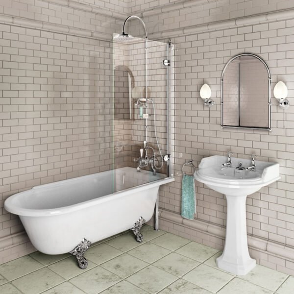 Burlington Bath Screen Without Access Panel - Chrome