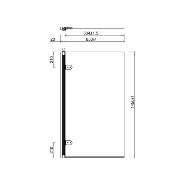 Burlington Bath Screen Without Access Panel - Chrome - Image 2