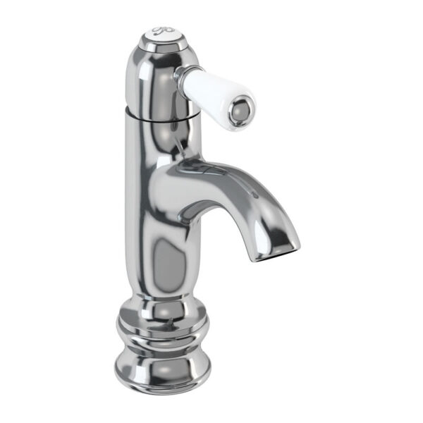 Burlington Chelsea Curved Regent Basin Mixer Tap Without Waste - Chrome/White