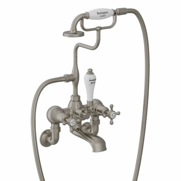 Burlington Claremont Wall Mounted Quarter Turn Bath Shower Mixer Tap