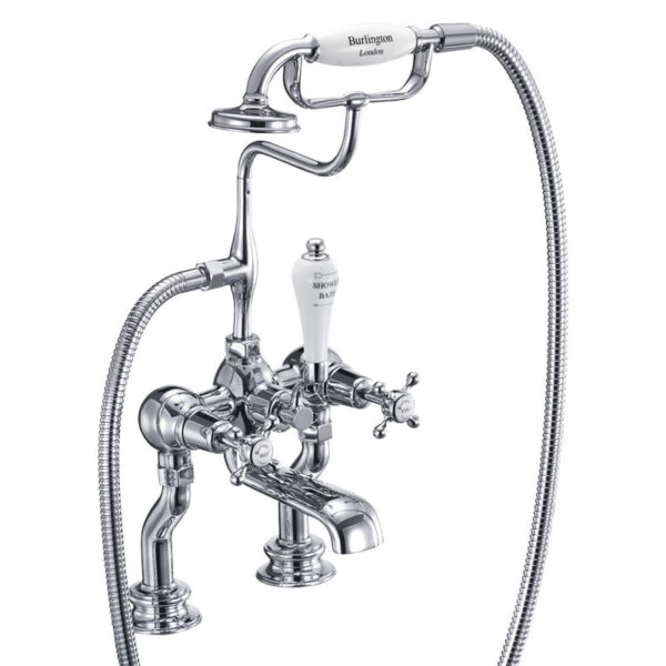 Burlington Claremont Deck Mounted Regent Bath Shower Mixer Tap