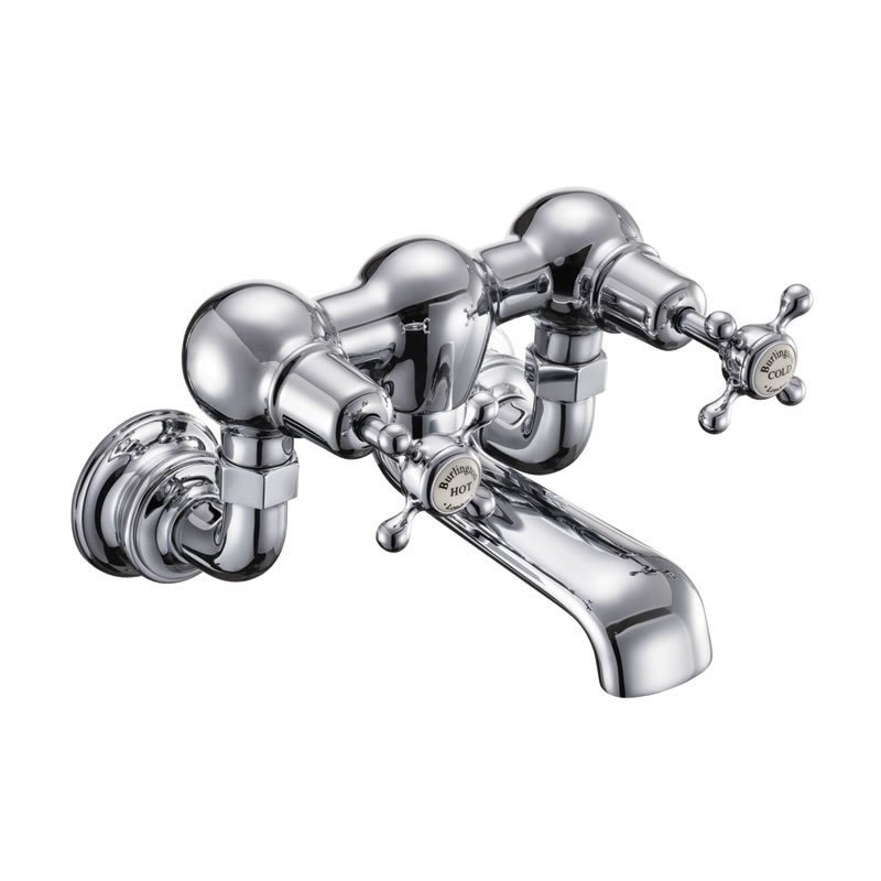 Burlington Claremont Wall Mounted Regent Bath Filler Tap - Chrome/Medici