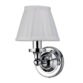 Burlington Wall Light With Chrome Round Base And White Fine Pleated Shade - Chrome