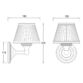 Burlington Wall Light With Chrome Round Base And White Fine Pleated Shade - Chrome - Image 2