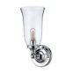 Burlington LED Bathroom Round Wall Light And Clear Glass Vase Shade - Chrome