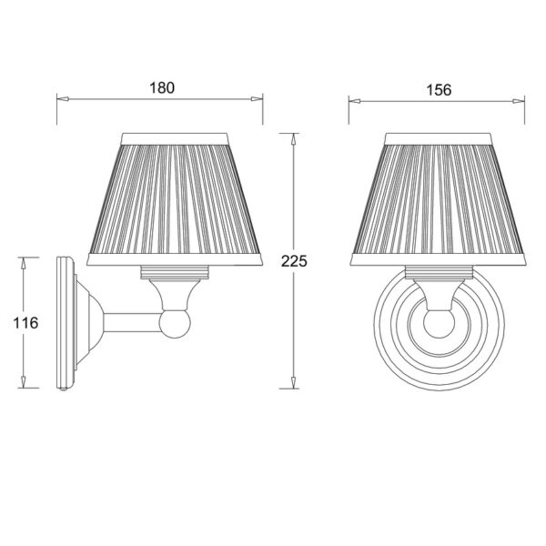 Burlington Round Light With Chrome Base And Silver Chiffon Shade - Chrome - Image 2