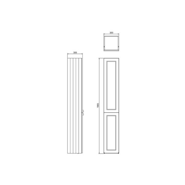 Burlington 2 Door Tall Storage Unit - 1905mm High - Grey - Image 2