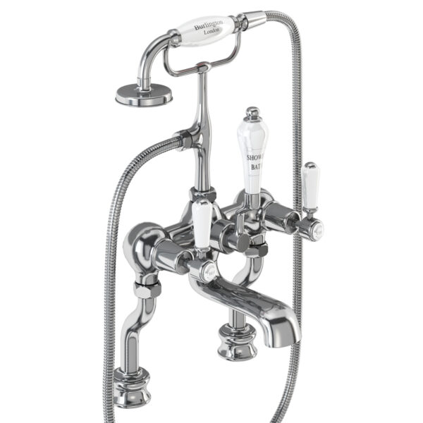 Burlington Kensington Deck Mounted Regent Bath Shower Mixer Tap