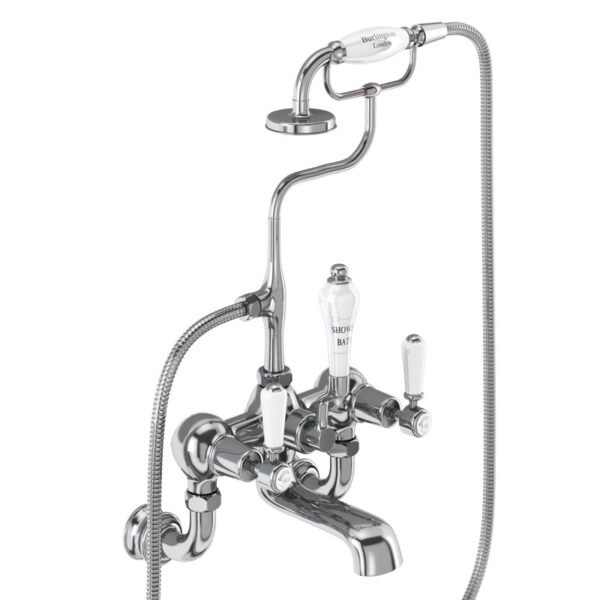 Burlington Kensington Wall Mounted Quarter Turn Regent Bath Shower Mixer Tap