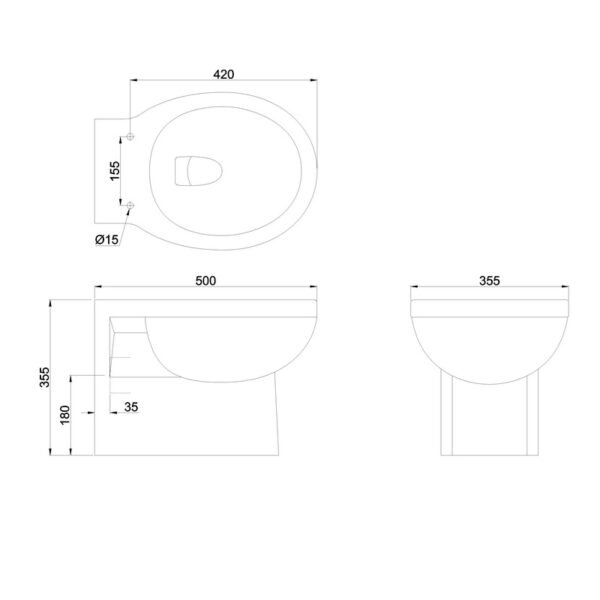Burlington Wall Hung Toilet - Gloss White - Image 2