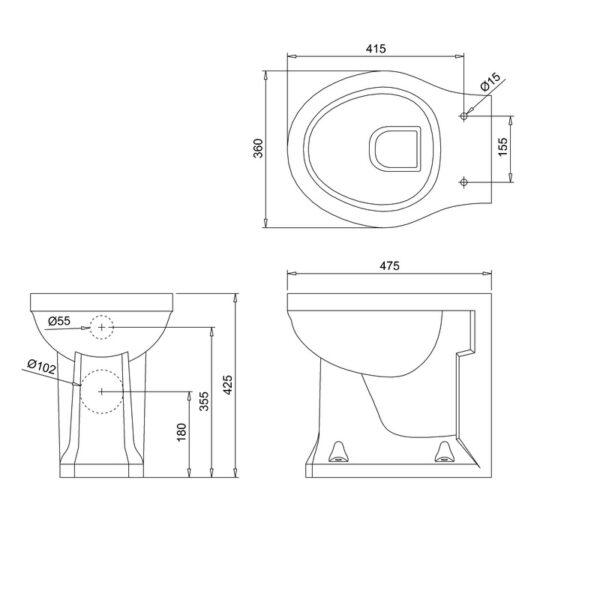 Burlington Back To Wall Toilet - Image 2