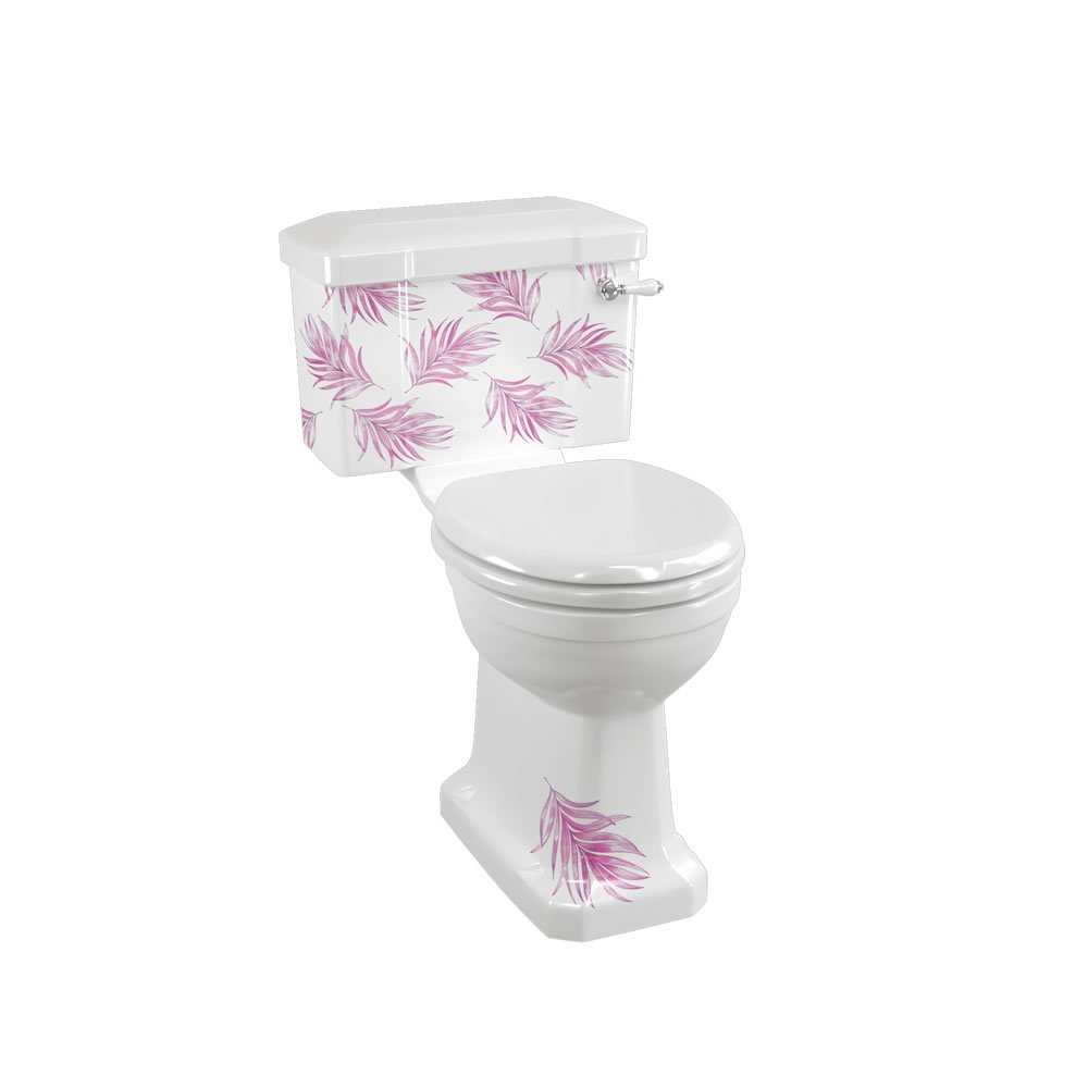 Burlington Standard Close Coupled Toilet With Cistern - Botanical Pink