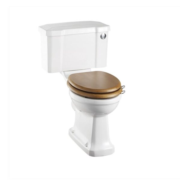 Burlington Standard Close Coupled Toilet With Front Button Cistern - Gloss White